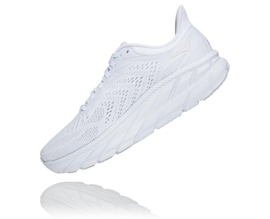 Hoka Australia One One Clifton 7 - Mens Running Shoes White - QMODX-3497